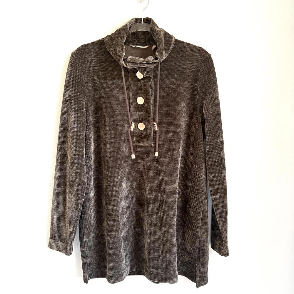 Soft Surroundings | Long Sleeve Tunic Pullover Brown Bronze Accents Size L